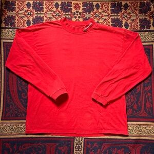 2/$20 Vintage Polaris Racing Red Mens Turtleneck Long Sleeve Shirt 100% Cotton